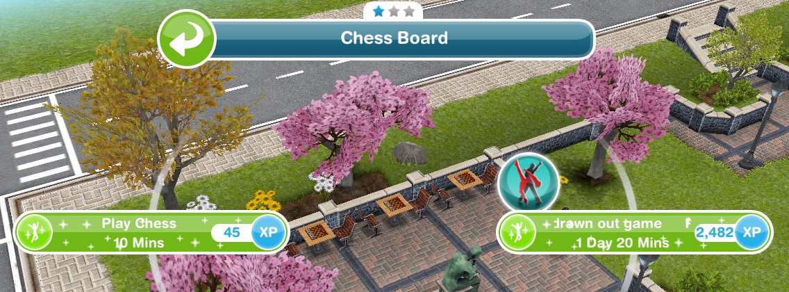 The Sims freeplay - play a long chess game 